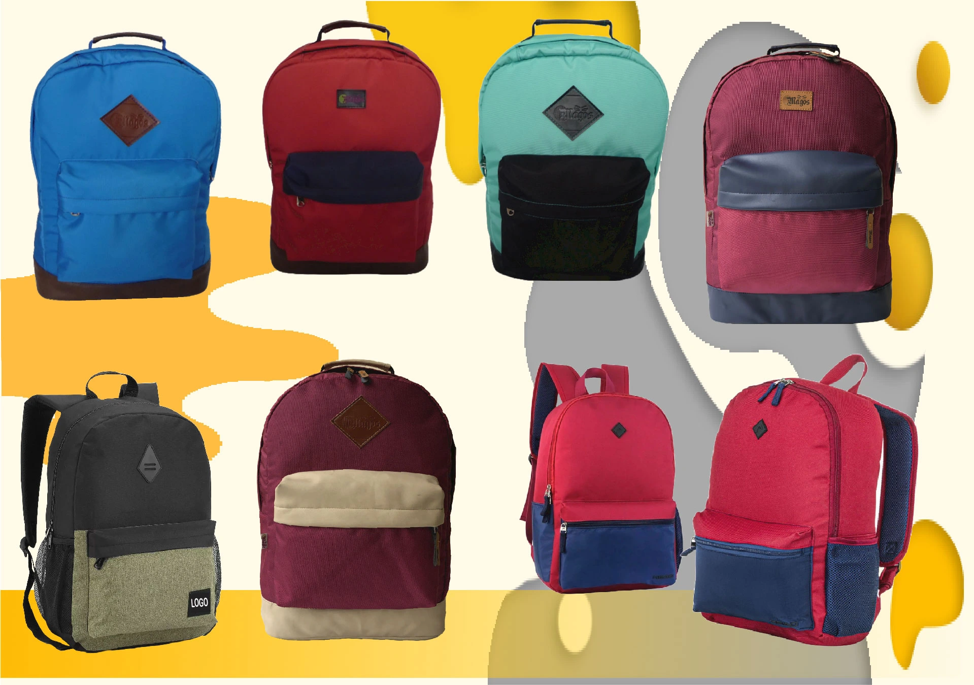 Mochilas Ckasicas dos colores